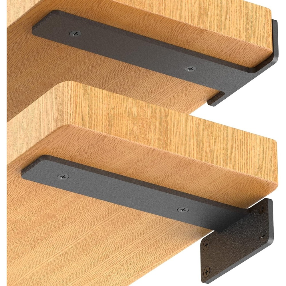 Starunder 12 Pack 12 Inch Heavy Duty Floating Shelf Brackets Black Metal L Shape